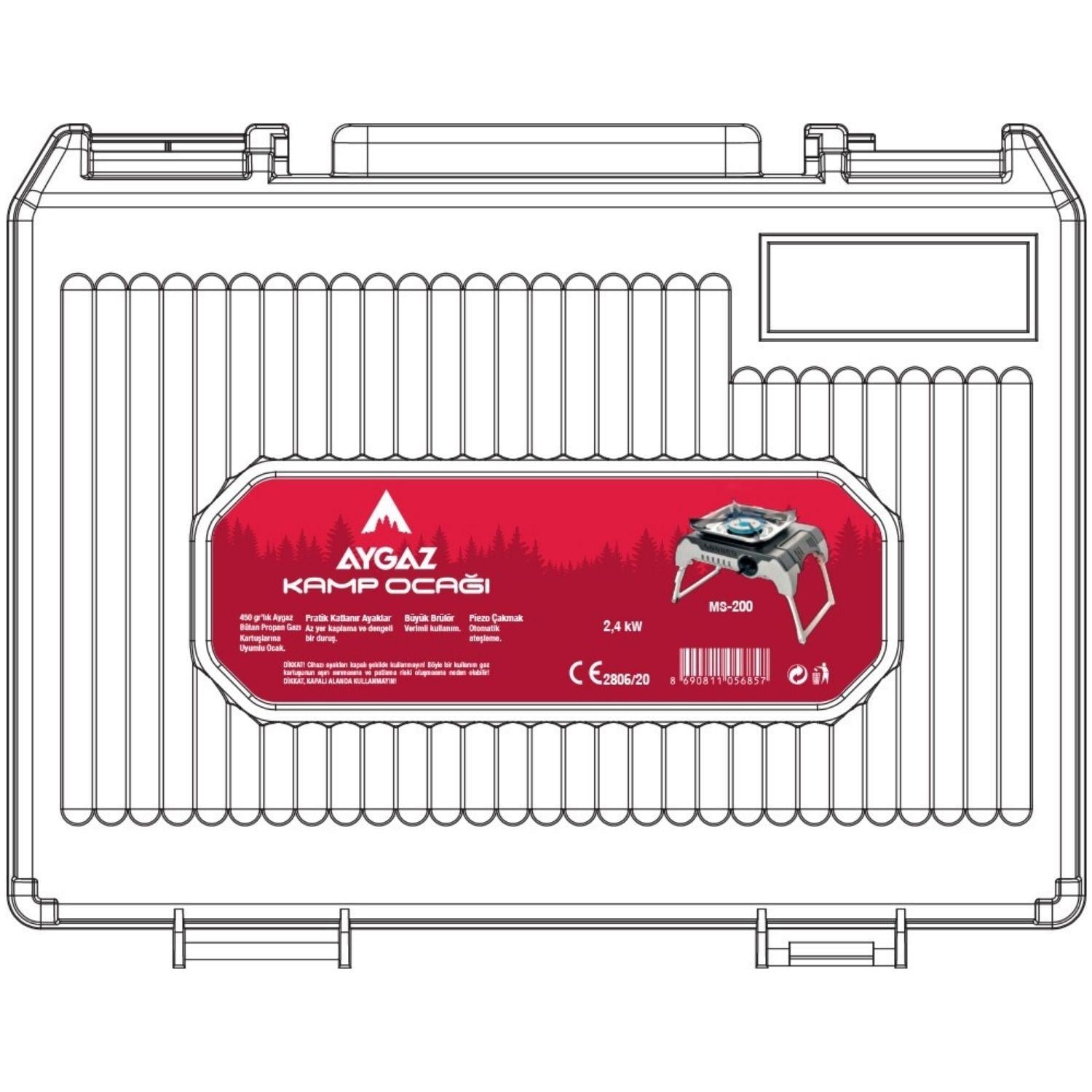 MS-200DF Katlanabilir Kartuşlu Kamp Ocağı 2.3 kW – Piezo Çakmaklı