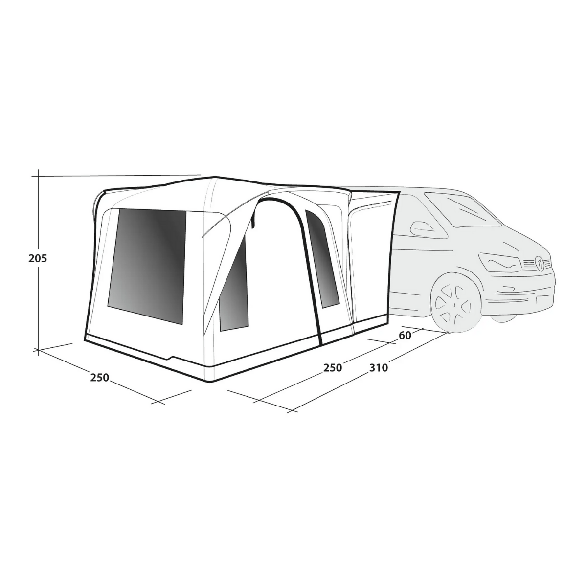 Outwell Daytona Air Premium Araç & Karavan Yan Şişme Çadır