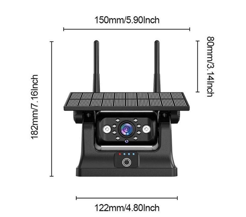 Solar Şarjlı Wireless Karavan Geri Görüş Kamerası 1080P - Premium