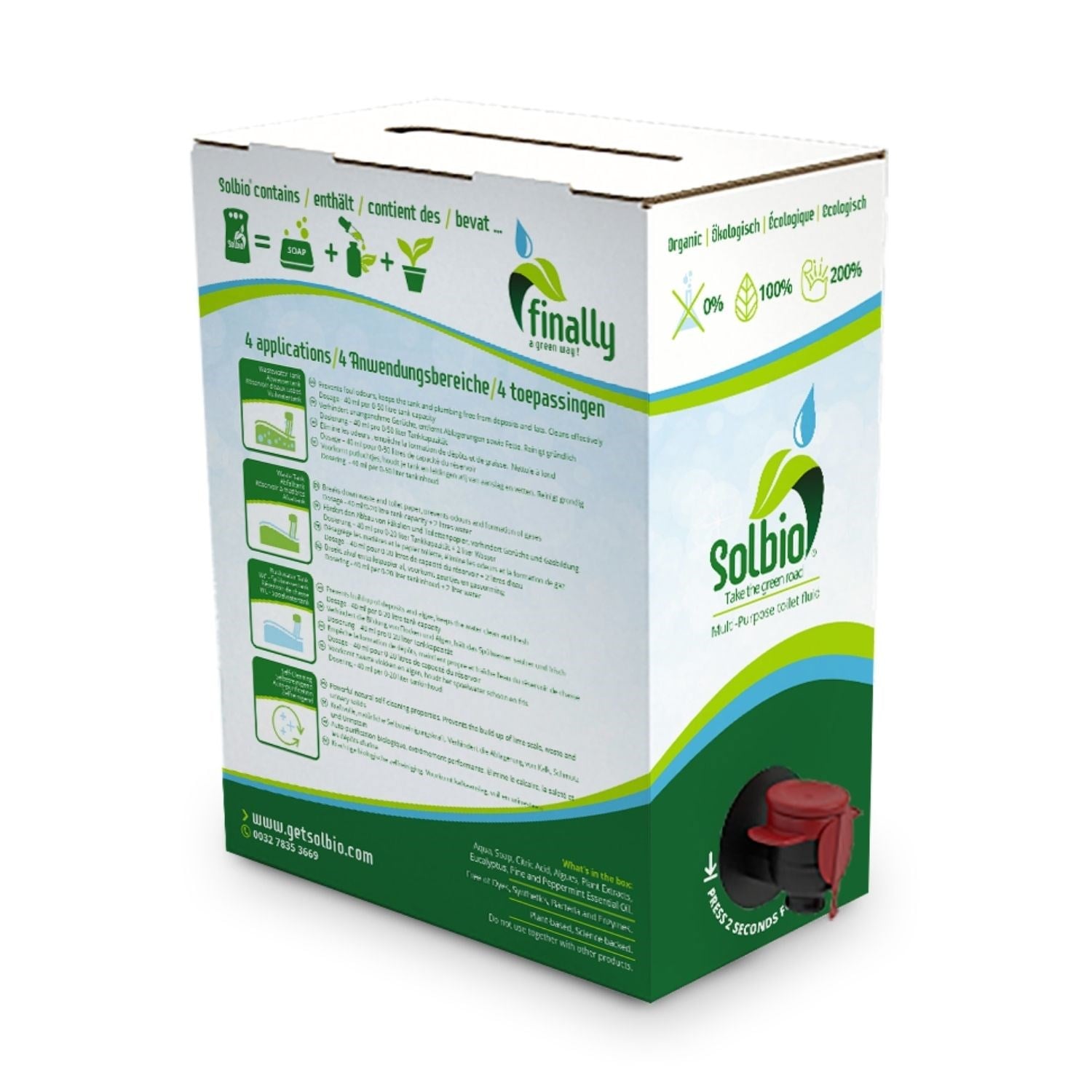 Solbio Original XXL 3L Doğal 4'ü 1 Arada Karavan ve Tekne WC Kimyasalı