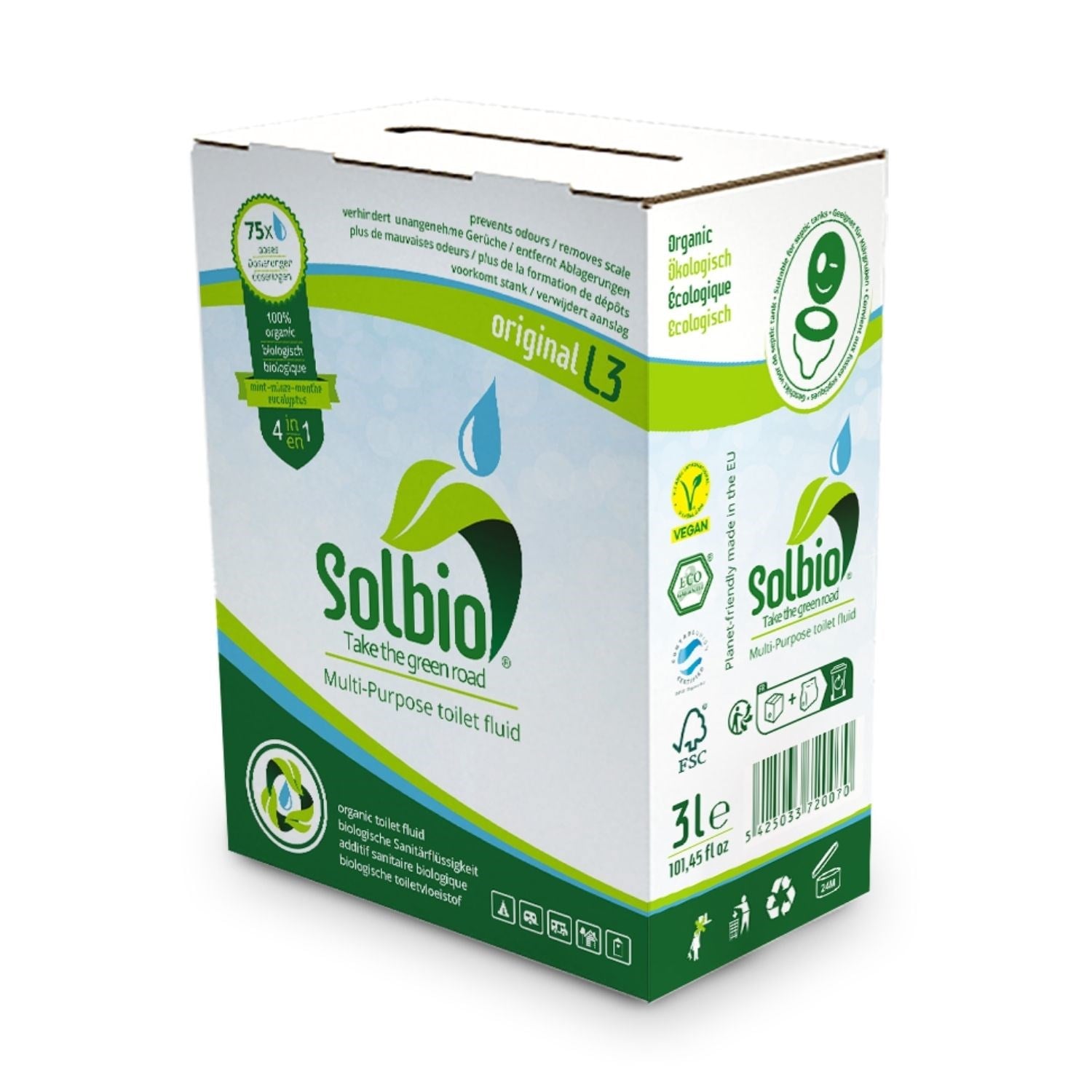Solbio Original XXL 3L Doğal 4'ü 1 Arada Karavan ve Tekne WC Kimyasalı