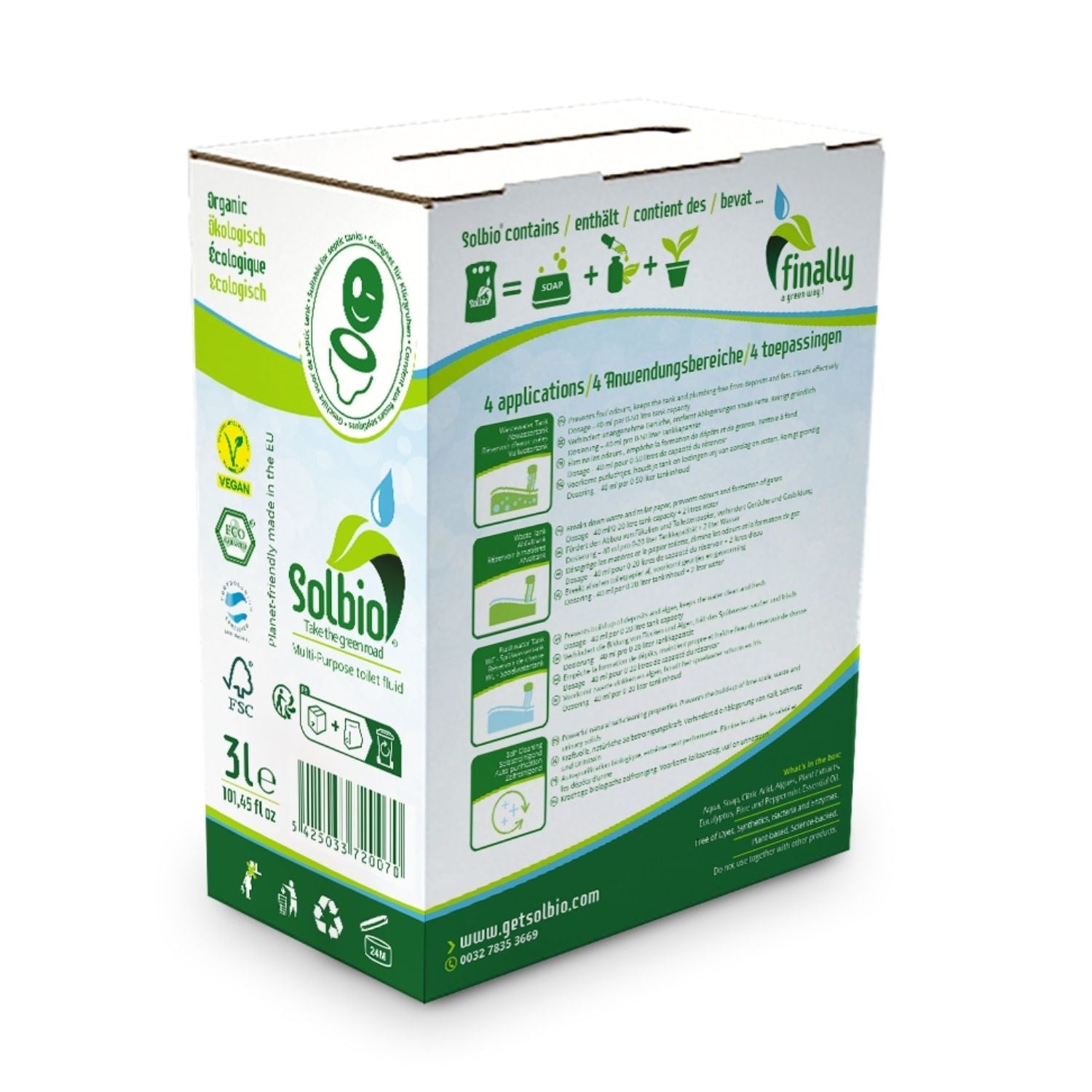 Solbio Original XXL 3L Doğal 4'ü 1 Arada Karavan ve Tekne WC Kimyasalı