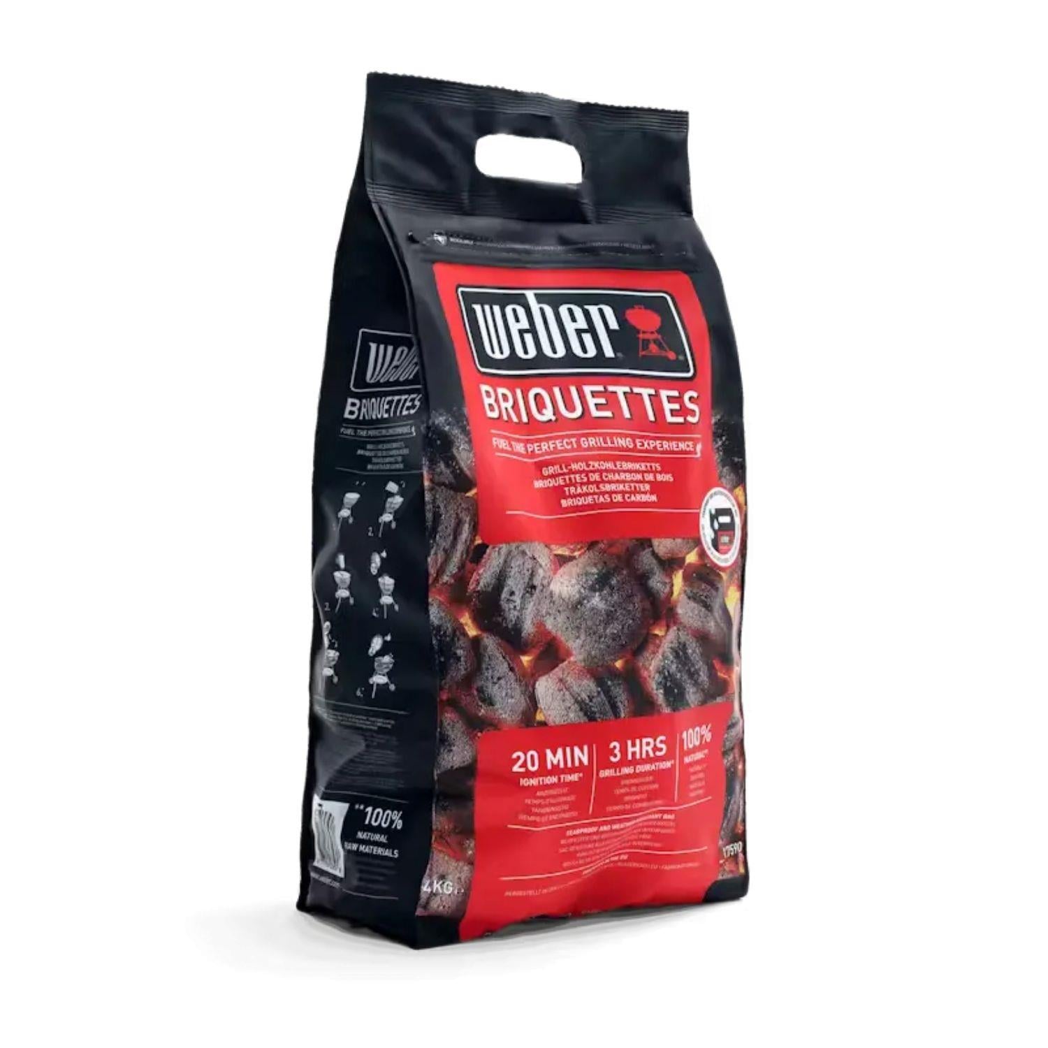 Weber Briket Mangal Kömürü 4 Kg – %100 Doğal, Yüksek Verimli