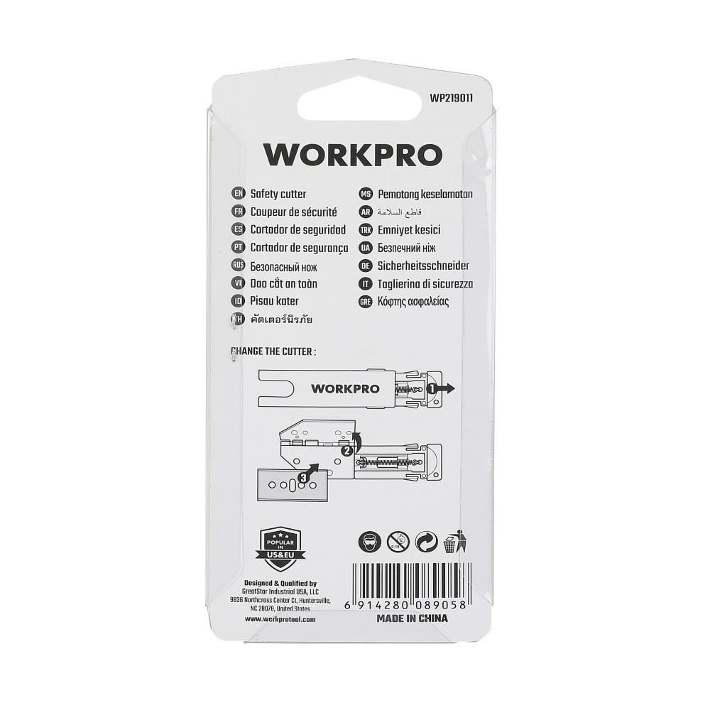 WORKPRO WP219011 100x25x6mm Geri Çekilebilir Koli Açma Bıçağı
