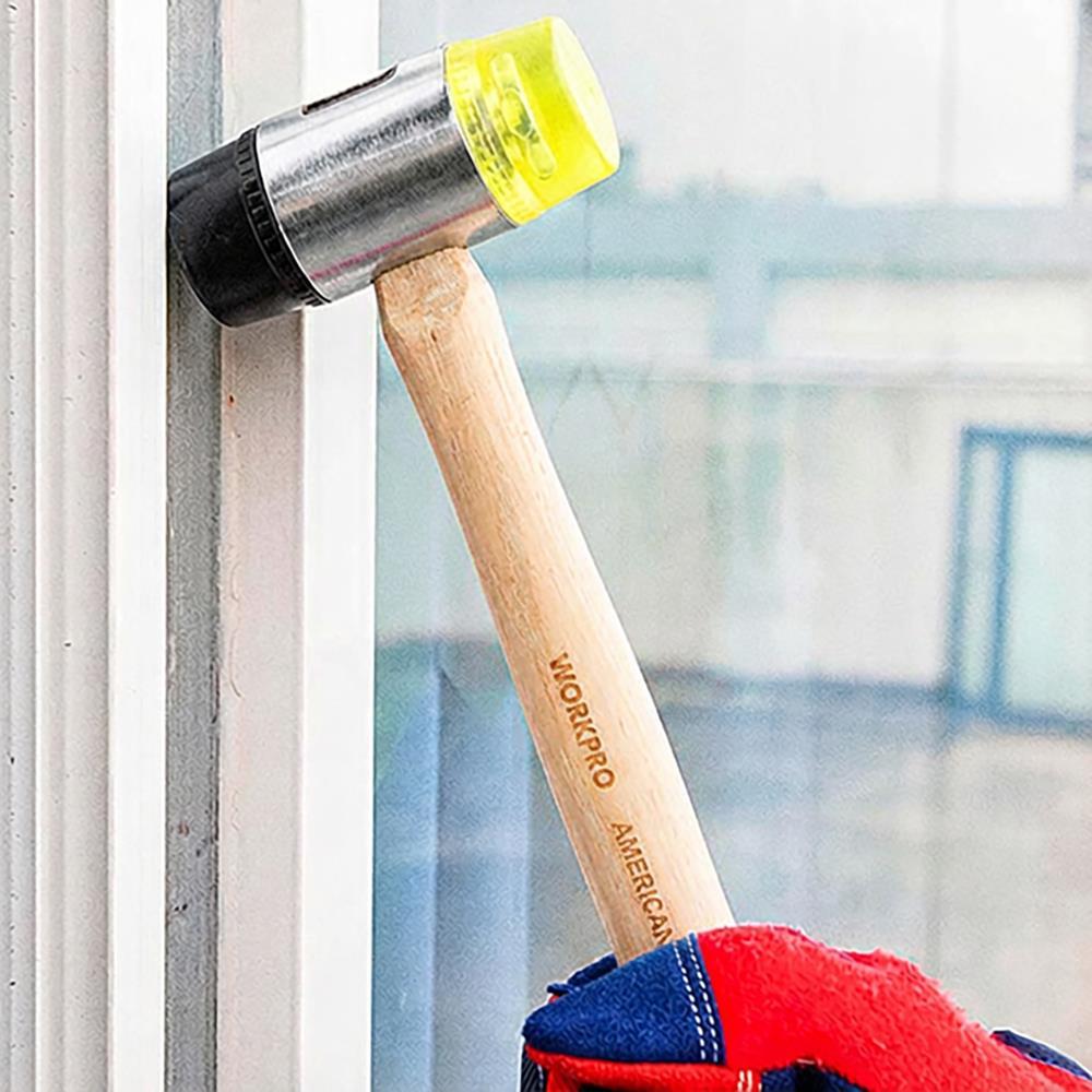 WORKPRO WP241050 35mm Ahşap Saplı Çift Başlı Hassas Lastik Çekiç
