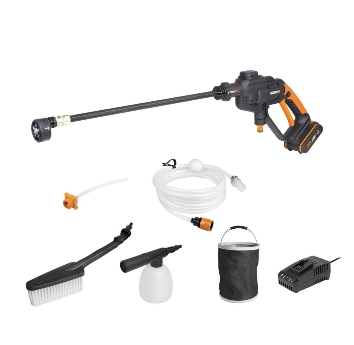 WORX WG620E.2 20Volt 2.0Ah. Li-ion 24 Bar Basınçlı Yıkama Tabancası + 4 Parça Yıkama Seti