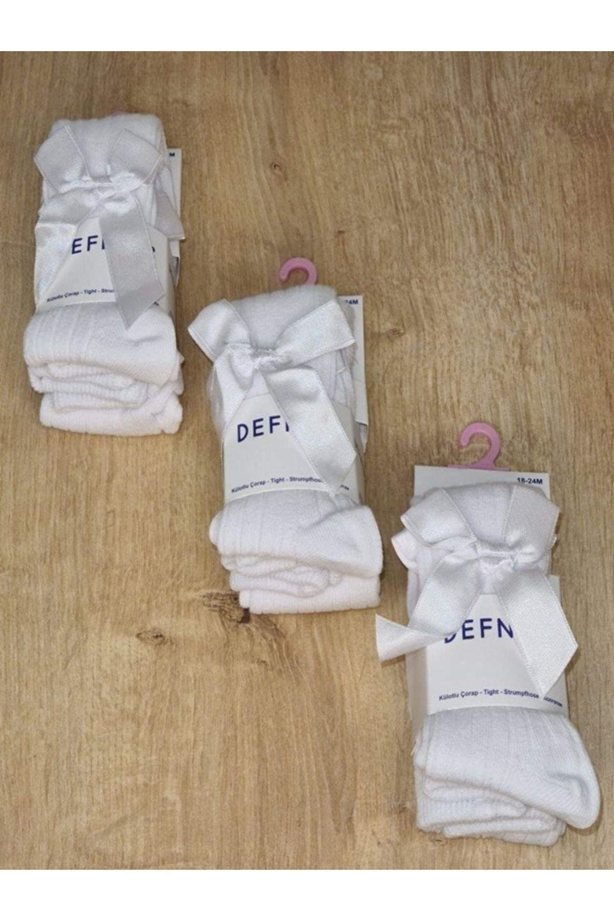 3 Adet Pamuklu Kız Dantel Aksesuarlı Çocuk Ve Bebek Külotlu Çorap