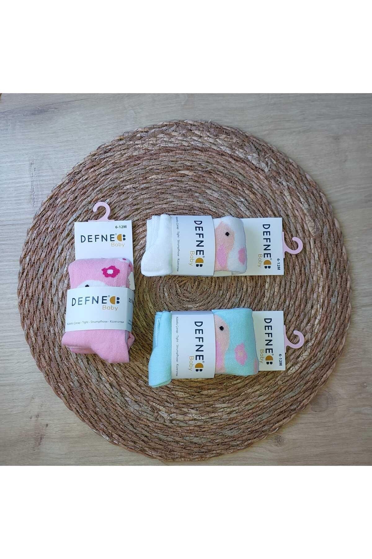 3 Adet Pamuklu Unısex Kuş Desenli Çocuk Ve Bebek Külotlu Çorap