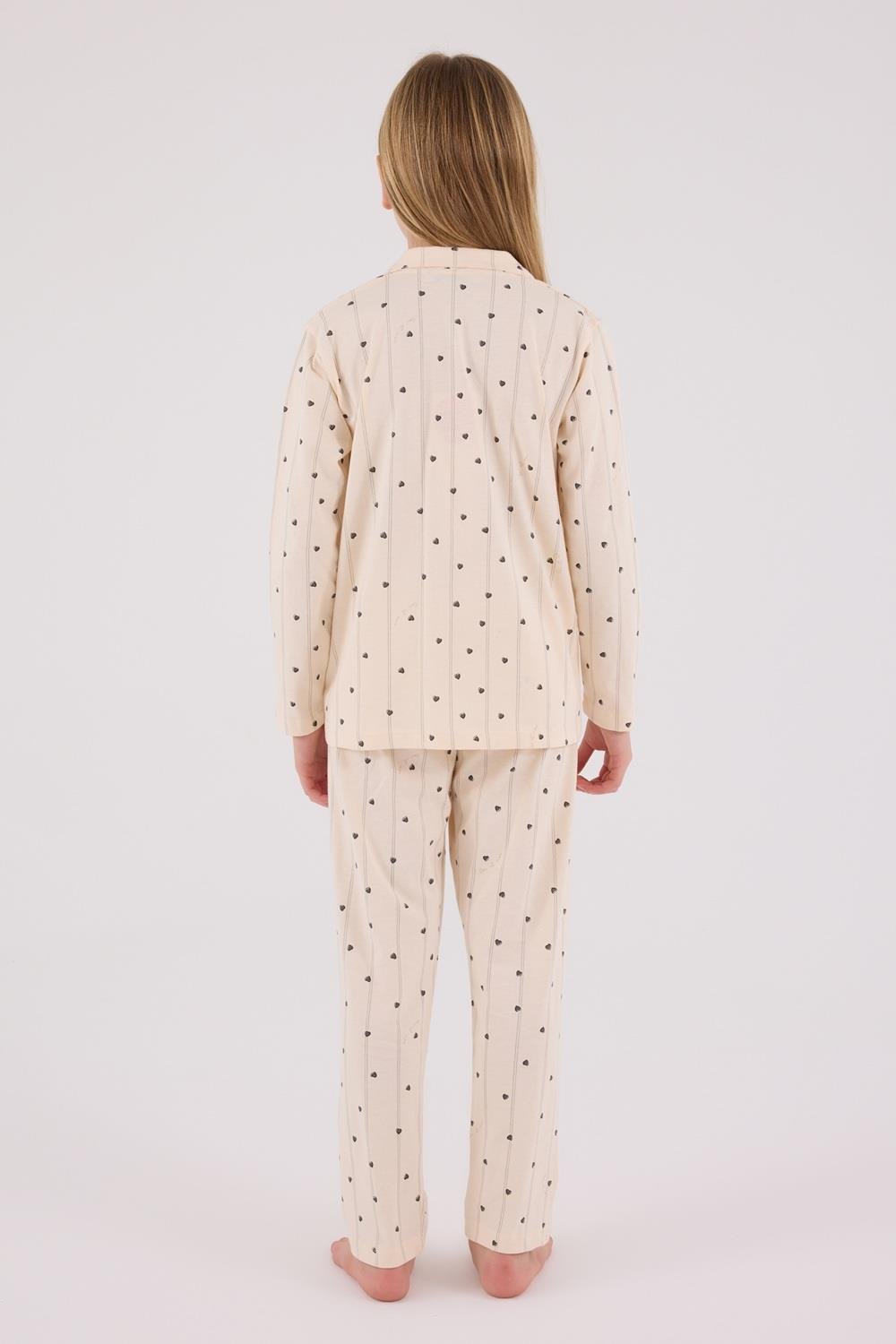 Arnetta Kız Çocuk Gömlek Pijama Krem