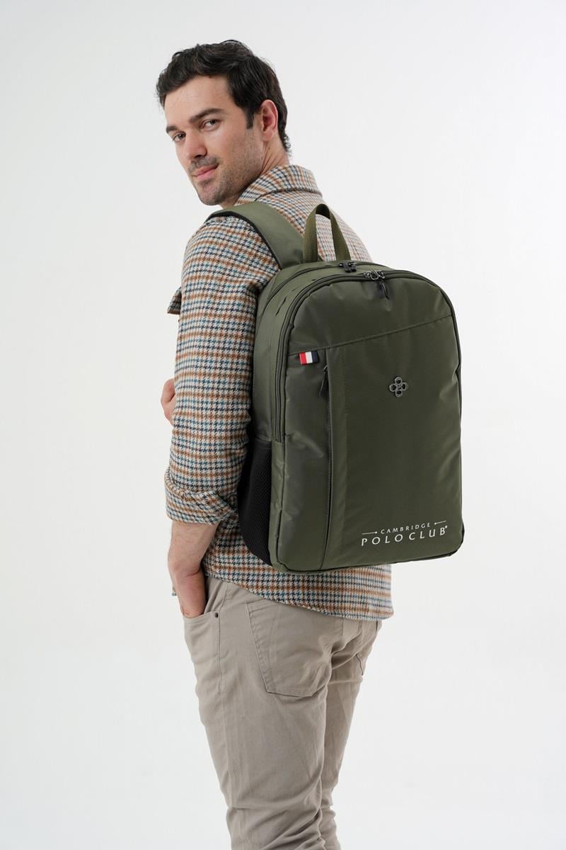 Cambridge Polo Club Hafif Su Geçirmez Günlük Sırt Çantası - Okul Çantası Haki