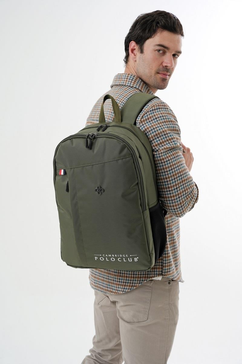 Cambridge Polo Club Hafif Su Geçirmez Günlük Sırt Çantası - Okul Çantası Haki