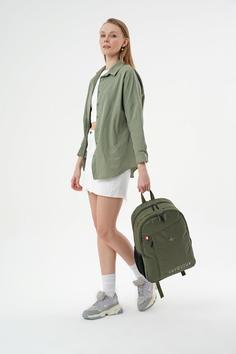 Cambridge Polo Club Hafif Su Geçirmez Günlük Sırt Çantası - Okul Çantası Haki