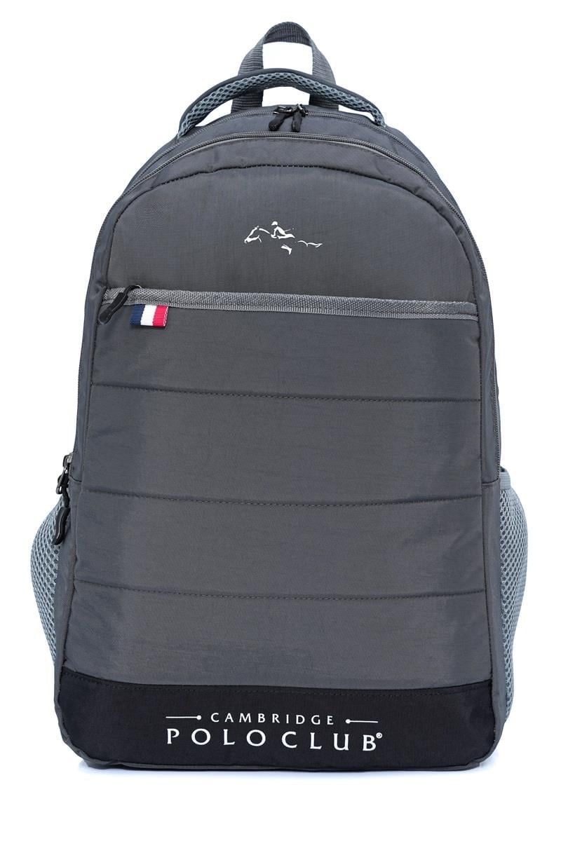 Cambridge Polo Club Minimalist Tasarım Unisex Çok Gözlü Günlük Sırt Çantası - Okul Çantası Gri