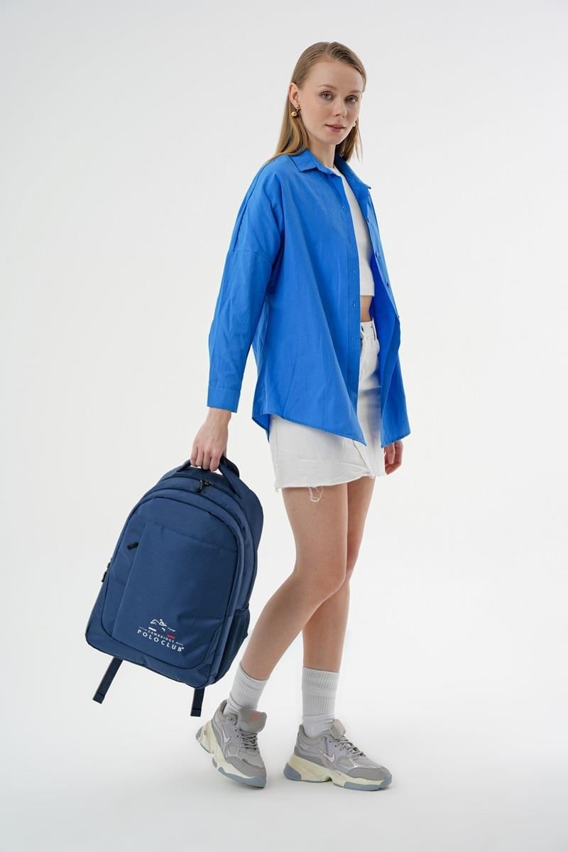 Cambridge Polo Club Unisex Çok Gözlü Günlük Sırt Çantası - Okul Çantası Lacivert