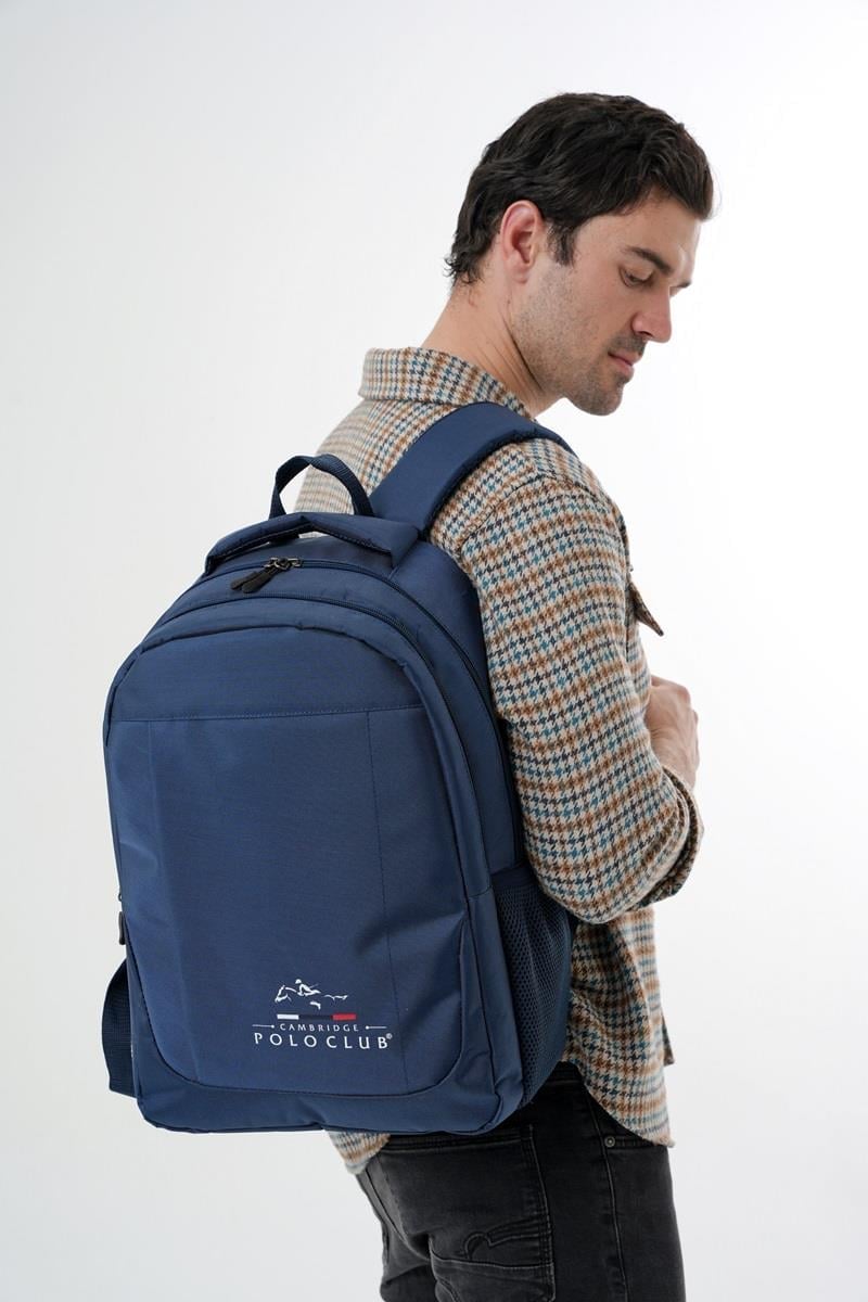 Cambridge Polo Club Unisex Çok Gözlü Günlük Sırt Çantası - Okul Çantası Lacivert