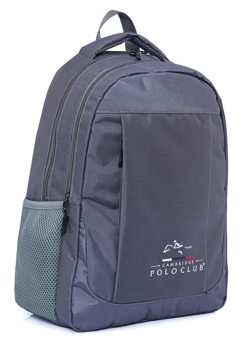 Cambridge Polo Club Unisex Çok Gözlü Günlük Sırt Çantası - Okul Çantası Gri