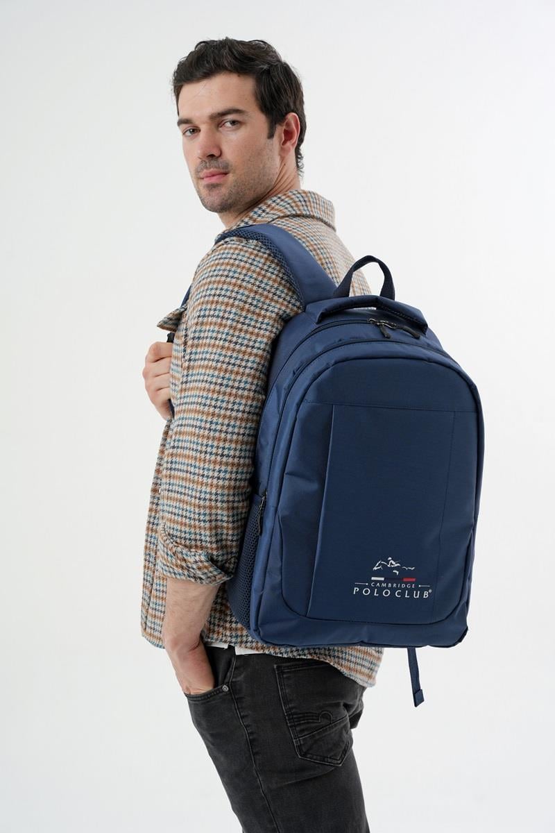 Cambridge Polo Club Unisex Çok Gözlü Günlük Sırt Çantası - Okul Çantası Lacivert