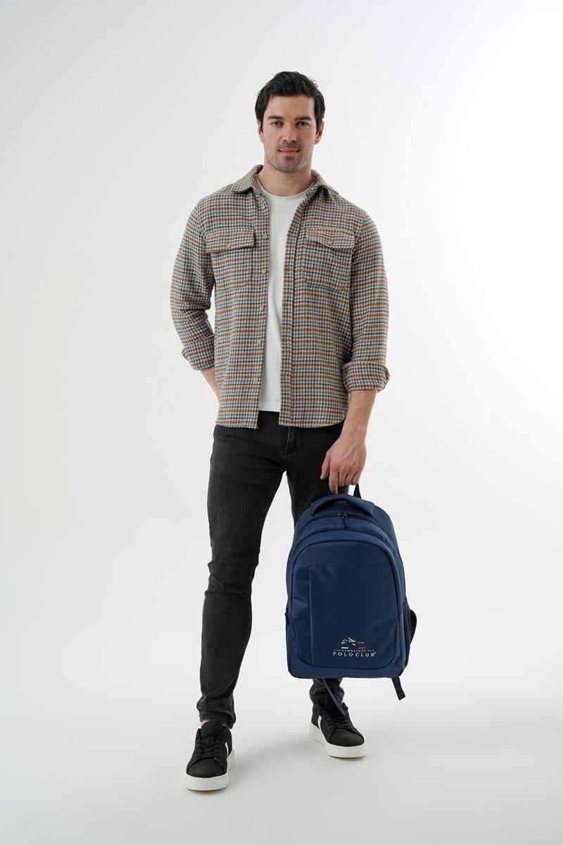 Cambridge Polo Club Unisex Çok Gözlü Günlük Sırt Çantası - Okul Çantası Lacivert