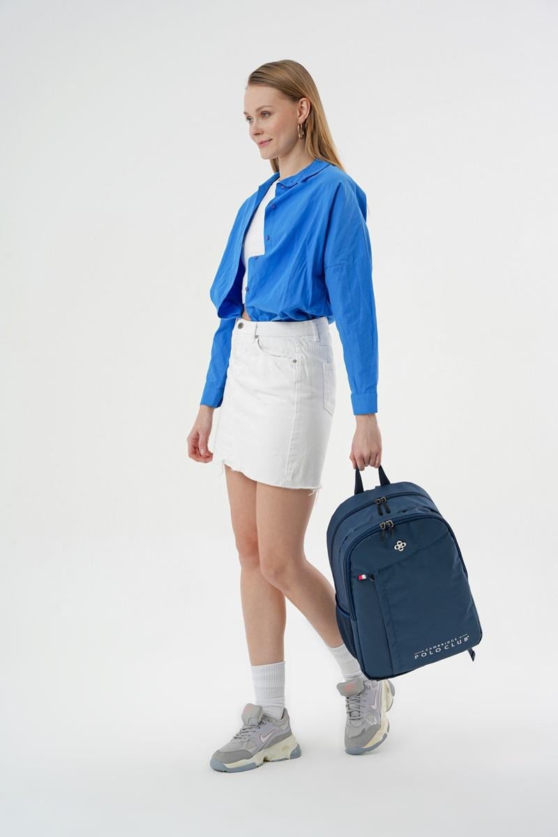 Cambridge Polo Club Unisex Çok Gözlü Günlük Sırt Çantası - Okul Çantası Lacivert
