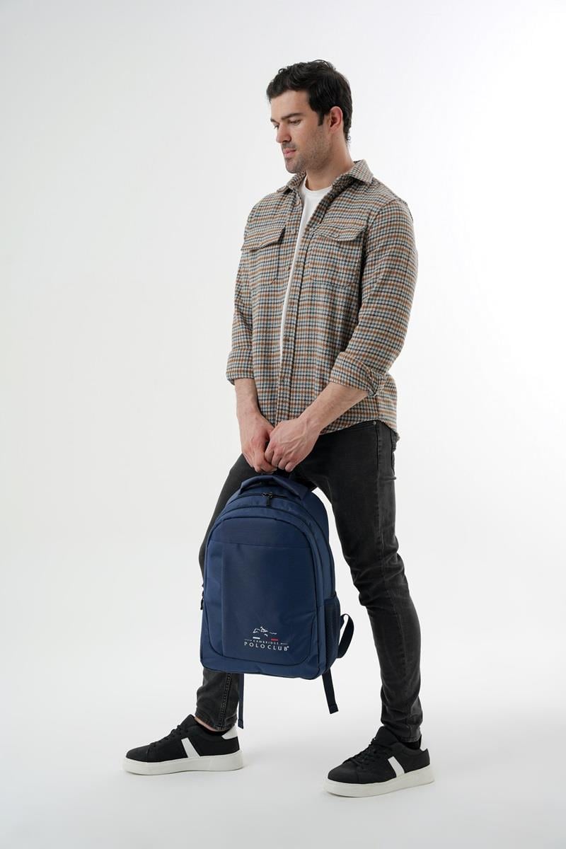 Cambridge Polo Club Unisex Çok Gözlü Günlük Sırt Çantası - Okul Çantası Lacivert