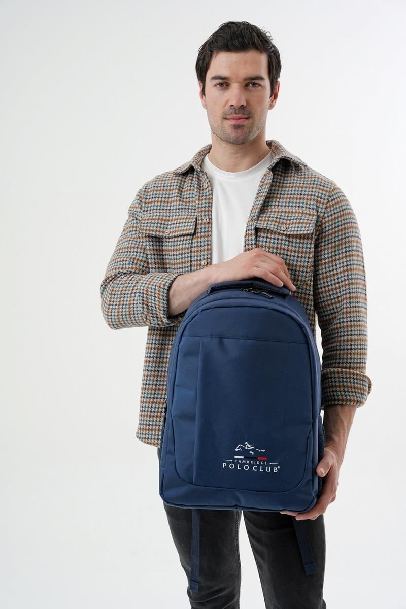 Cambridge Polo Club Unisex Çok Gözlü Günlük Sırt Çantası - Okul Çantası Lacivert