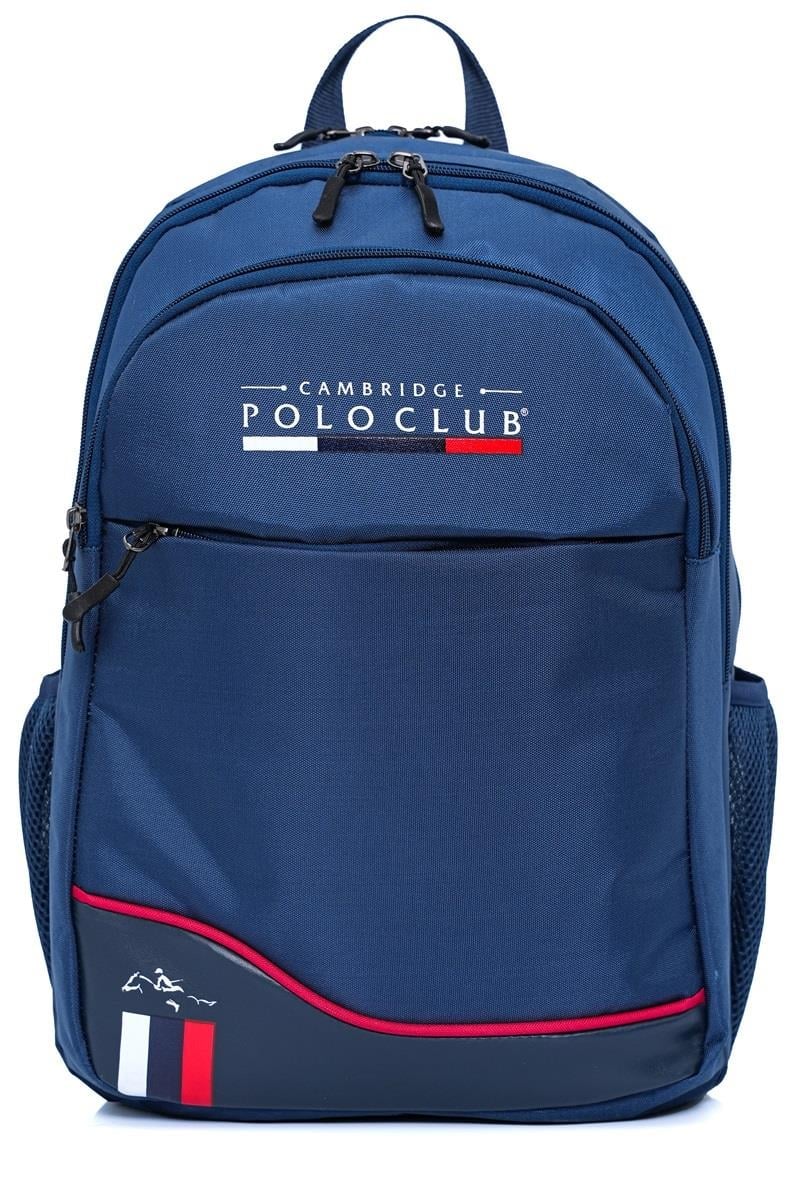 Cambridge Polo Club Unisex Şık Çok Gözlü Günlük Sırt Çantası - Okul Çantası Lacivert