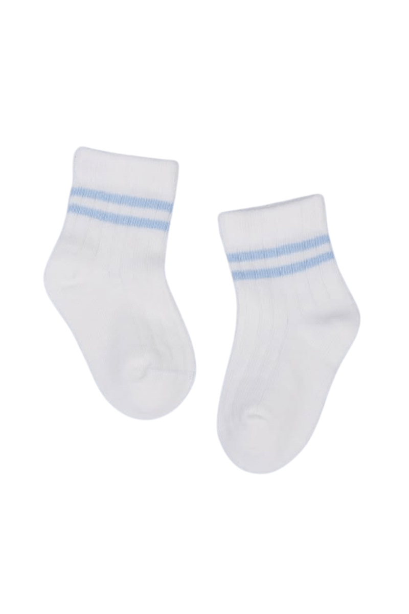 Erkek Bebek Çorap Soket 4 Çift Siyah-Krem-Gri-Mavi