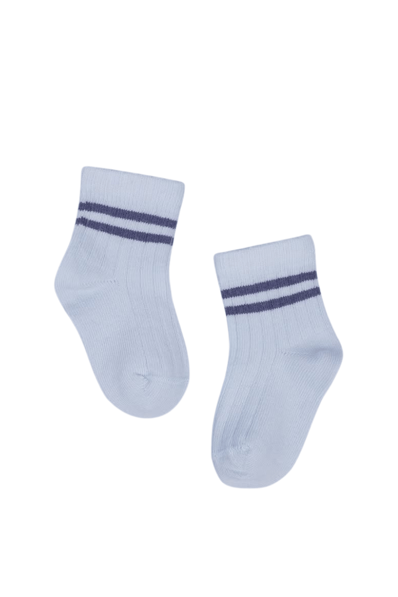 Erkek Bebek Çorap Soket 4 Çift Siyah-Krem-Gri-Mavi