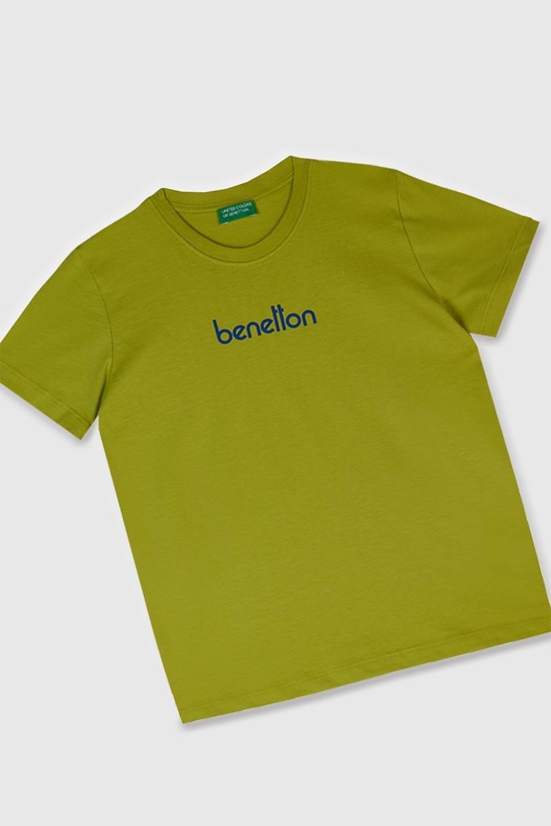 Erkek Çocuk BNT-B21821 Benetton Tshirt YAĞ YEŞİLİ
