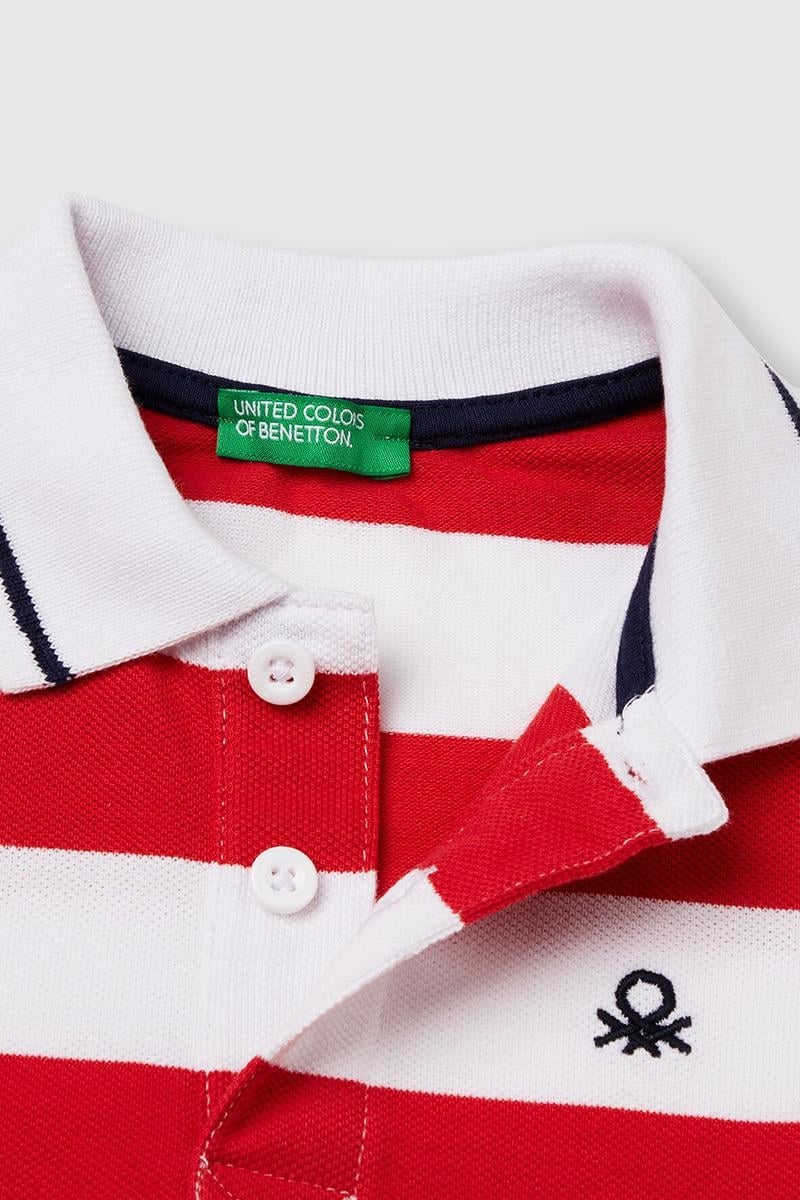 Erkek Çocuk BNT-BB ÇİZGİLİ POLO TSHIRT KIRMIZI