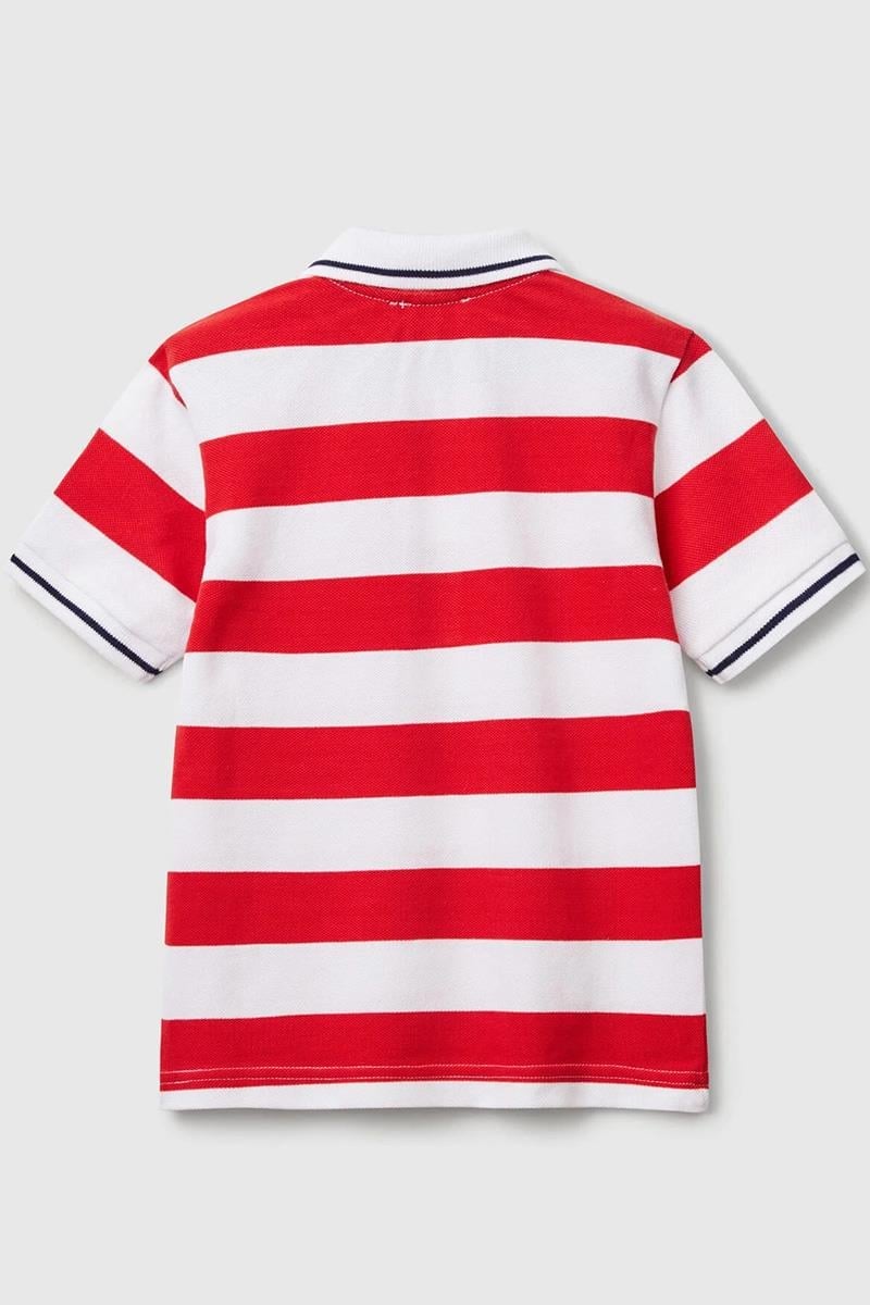 Erkek Çocuk BNT-BB ÇİZGİLİ POLO TSHIRT KIRMIZI
