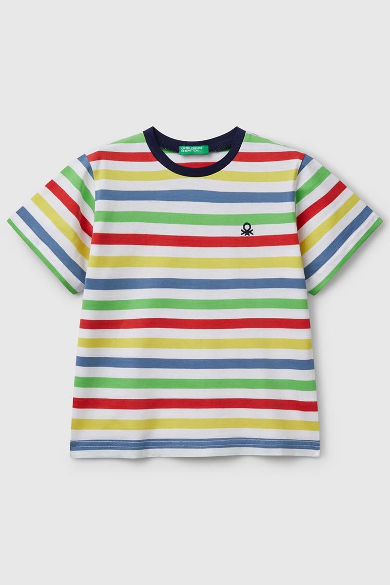 Erkek Çocuk BNT-BB ÇİZGİLİ TSHIRT BEYAZ