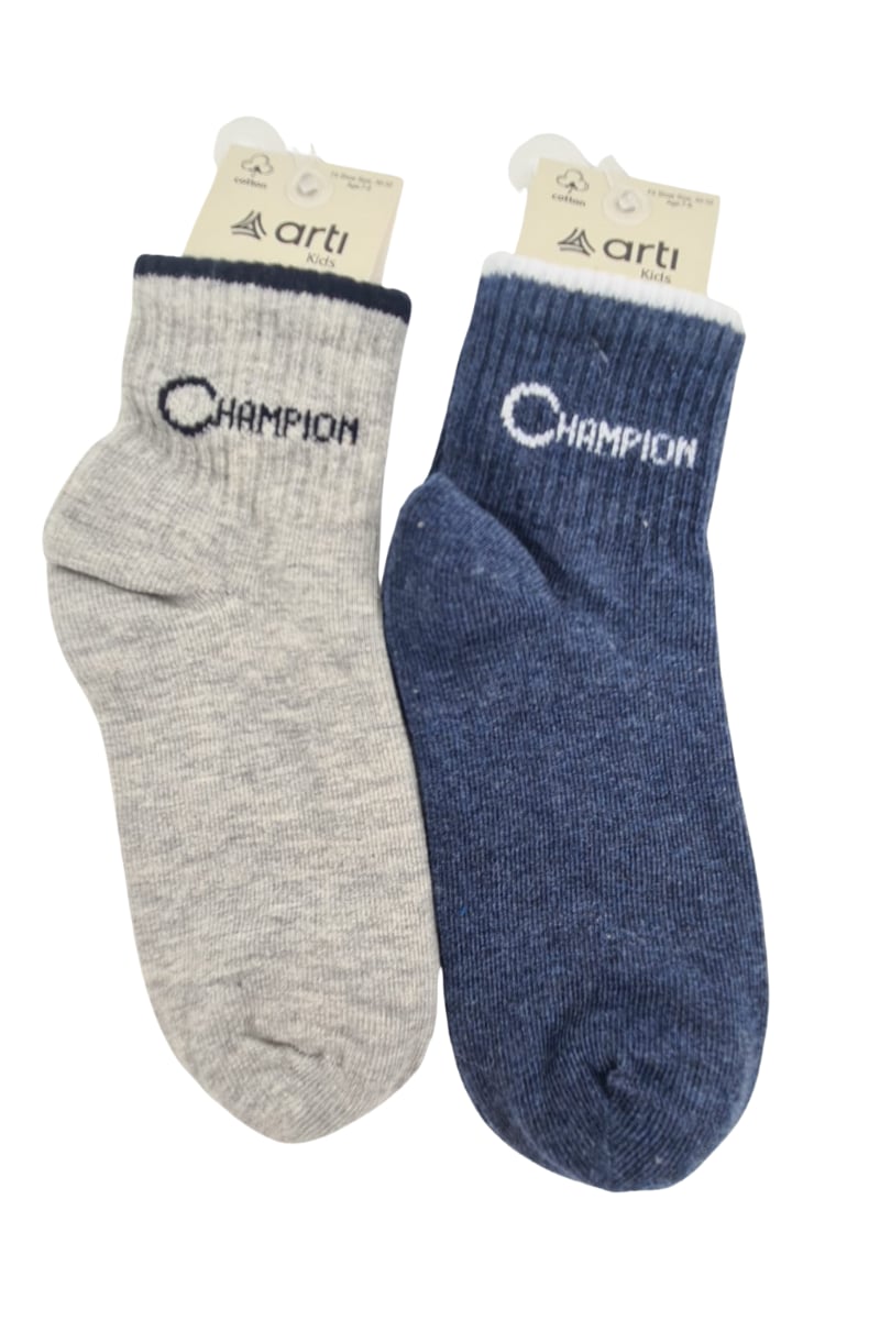 Erkek Çocuk Çorap Soket 6 Çift Siyah-Lacivert-Gri-Beyaz-Kahve-Mavi