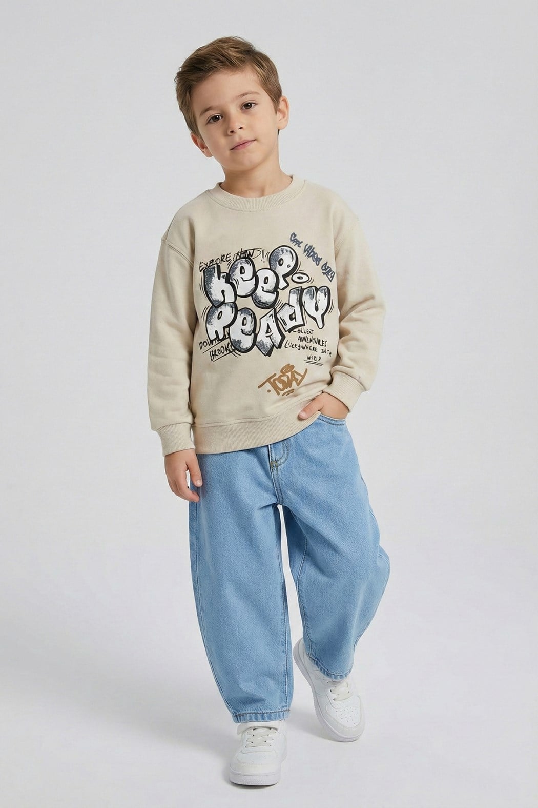 Erkek Çocuk Denim Kot Pantolon Mavi 2-7 Yaş