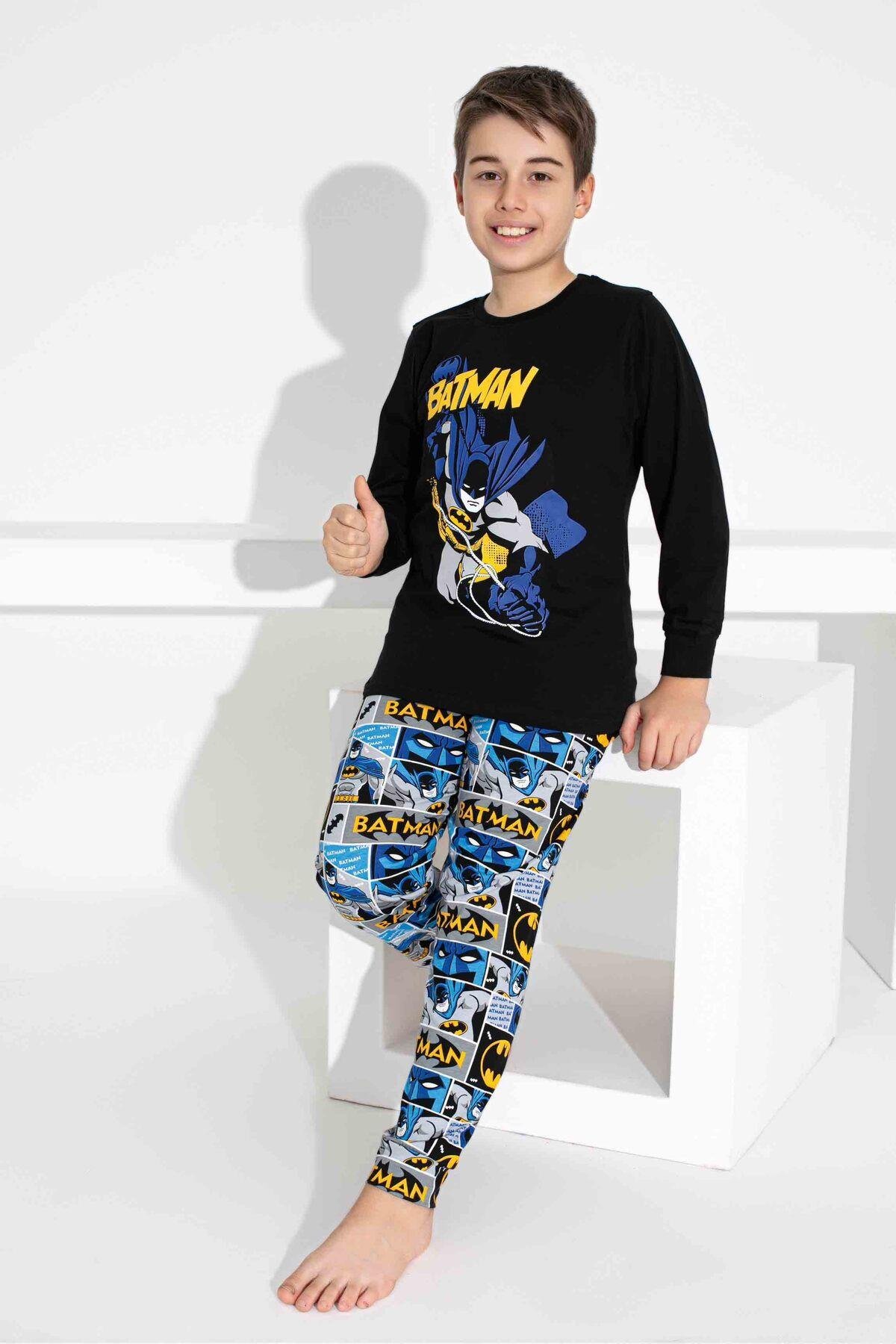 Erkek Çocuk Desenli Uzun Kollu Pijama Takımı
