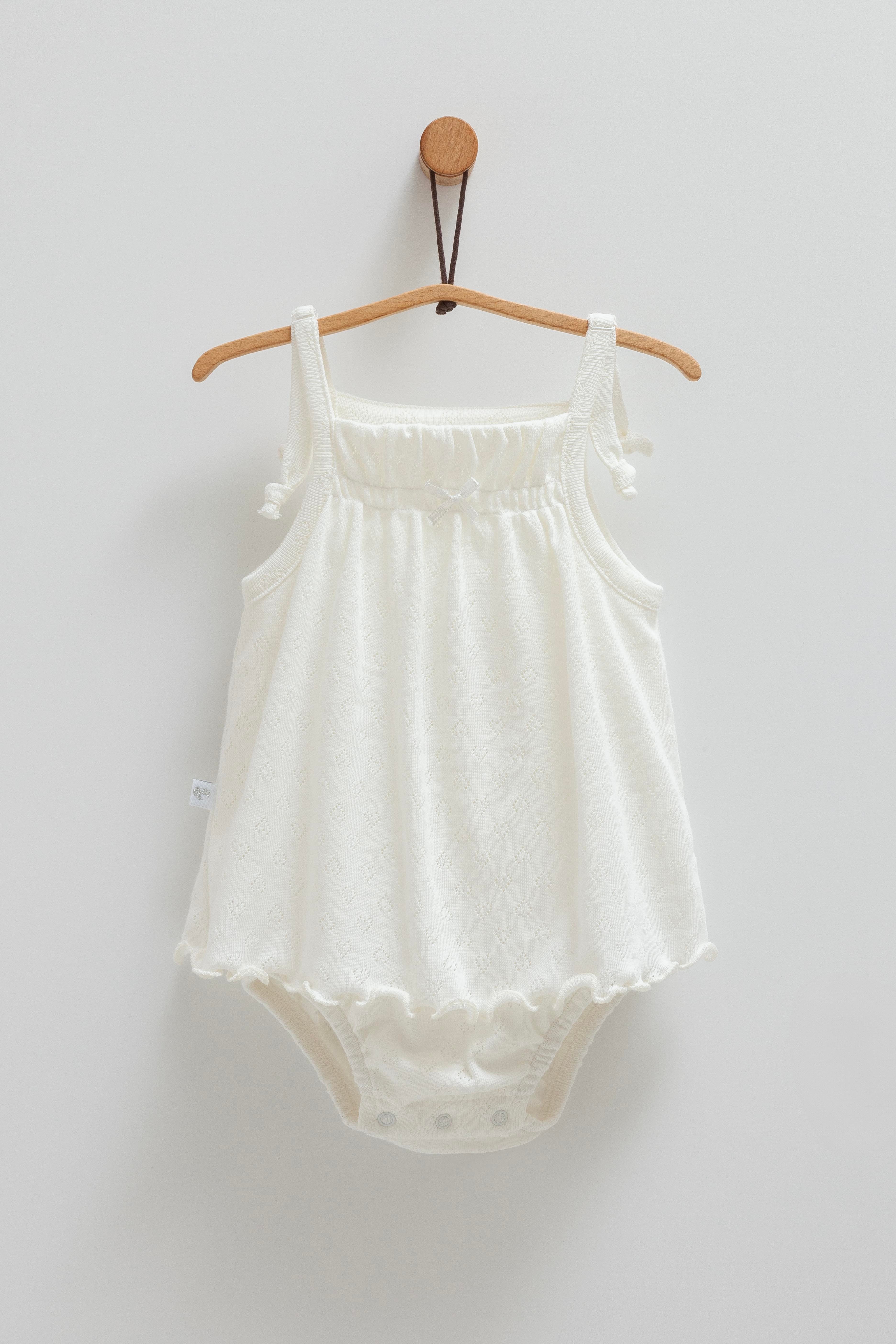 Kız Bebek 2'li Jile Ekru Askılı Şortlu