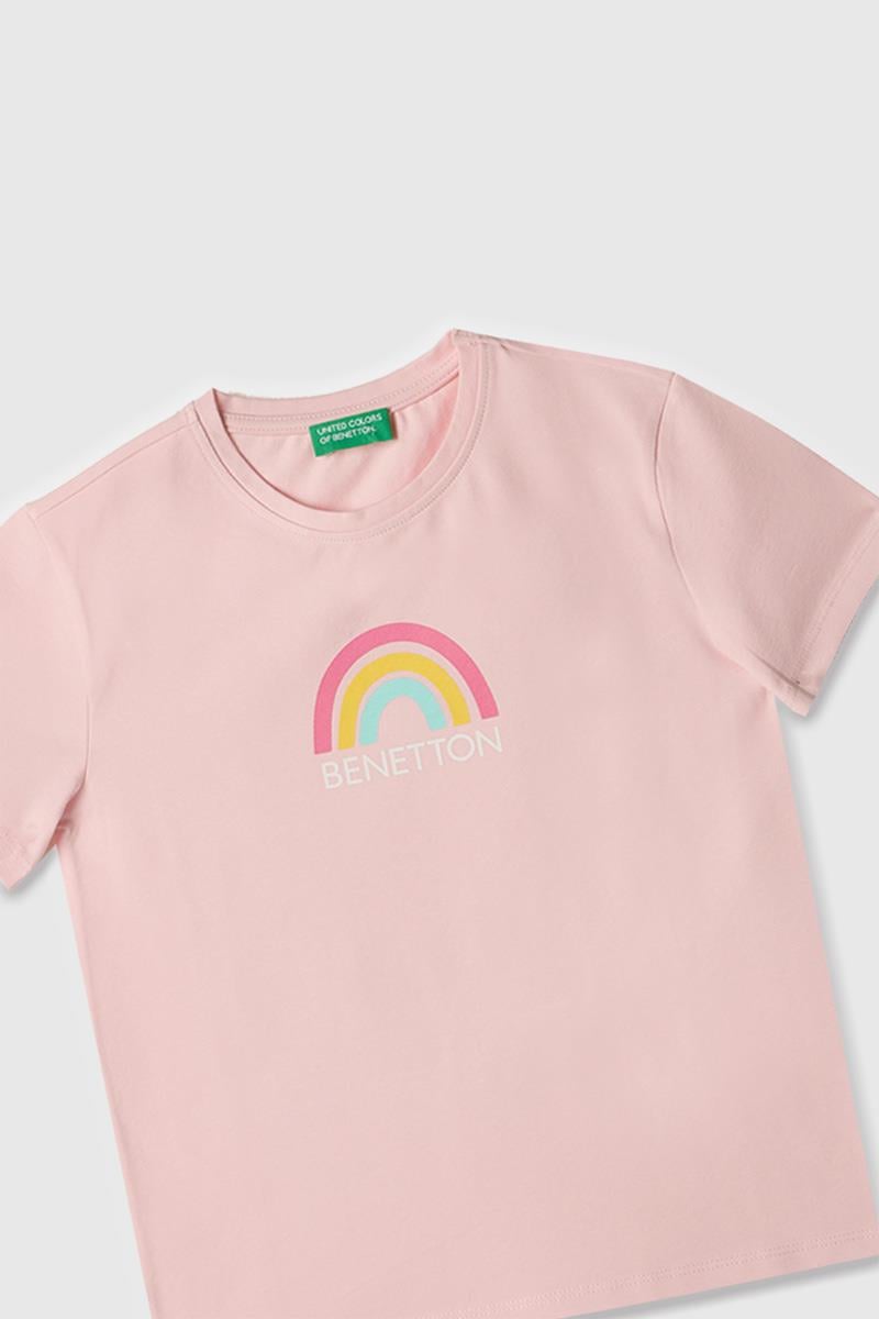 Kız Çocuk BNT-G21814 Benetton Tshirt AÇIK PEMBE