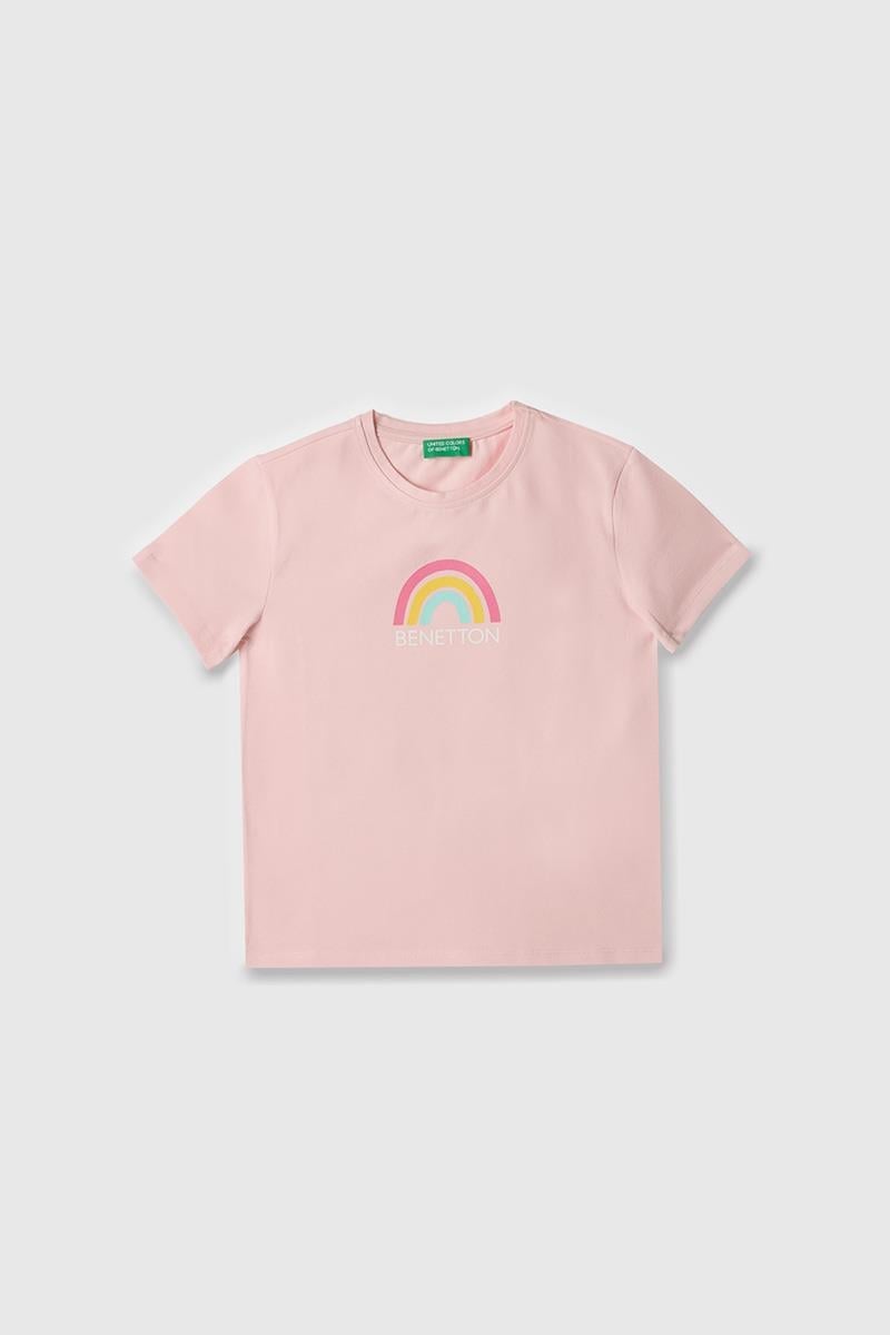 Kız Çocuk BNT-G21814 Benetton Tshirt AÇIK PEMBE