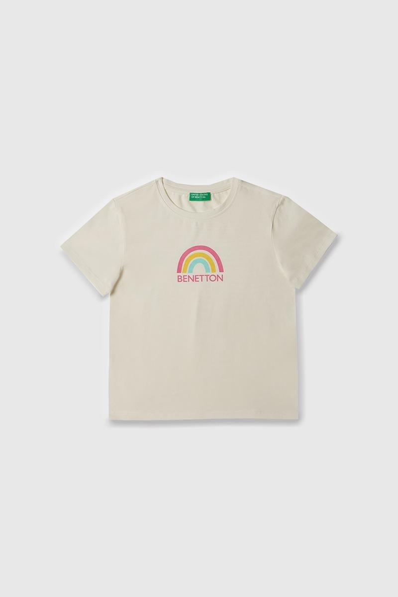 Kız Çocuk BNT-G21814 Benetton Tshirt BEYAZ