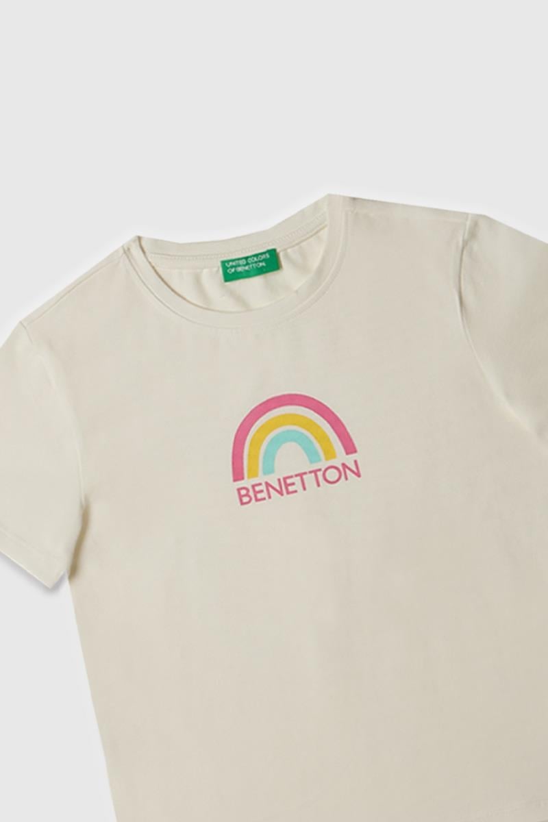 Kız Çocuk BNT-G21814 Benetton Tshirt BEYAZ