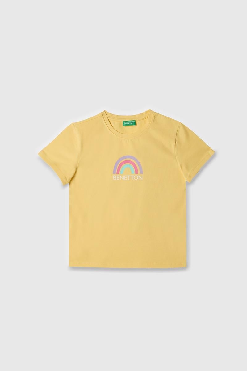 Kız Çocuk BNT-G21814 Benetton Tshirt SARI