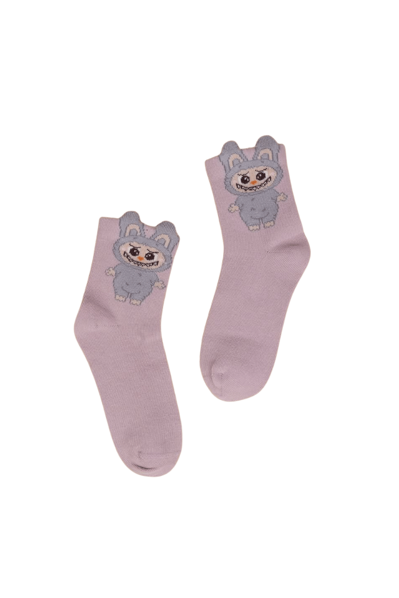 Kız Çocuk Çorap Soket 6 Çift Beyaz-Gri-Pembe-Kahve-Krem-Gülkurusu