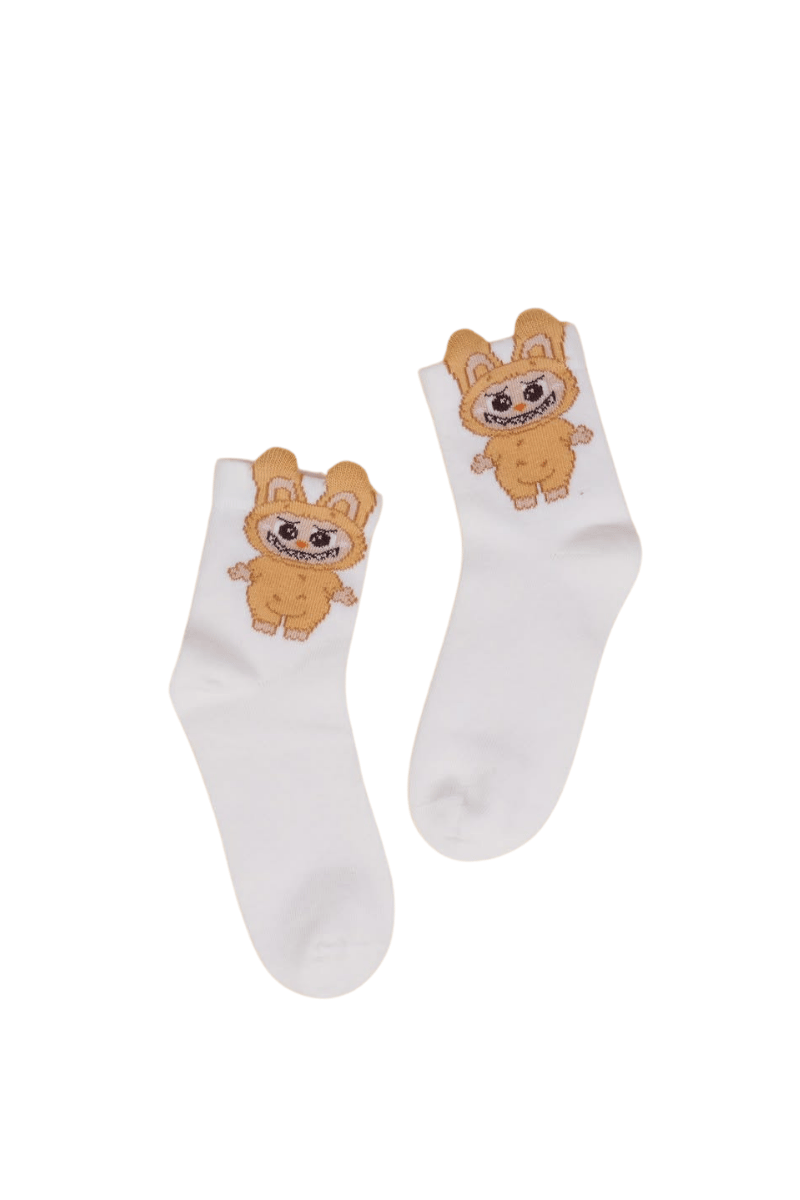 Kız Çocuk Çorap Soket 6 Çift Beyaz-Gri-Pembe-Kahve-Krem-Gülkurusu