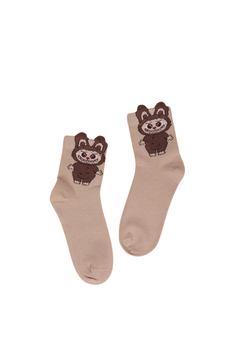 Kız Çocuk Çorap Soket 6 Çift Beyaz-Gri-Pembe-Kahve-Krem-Gülkurusu