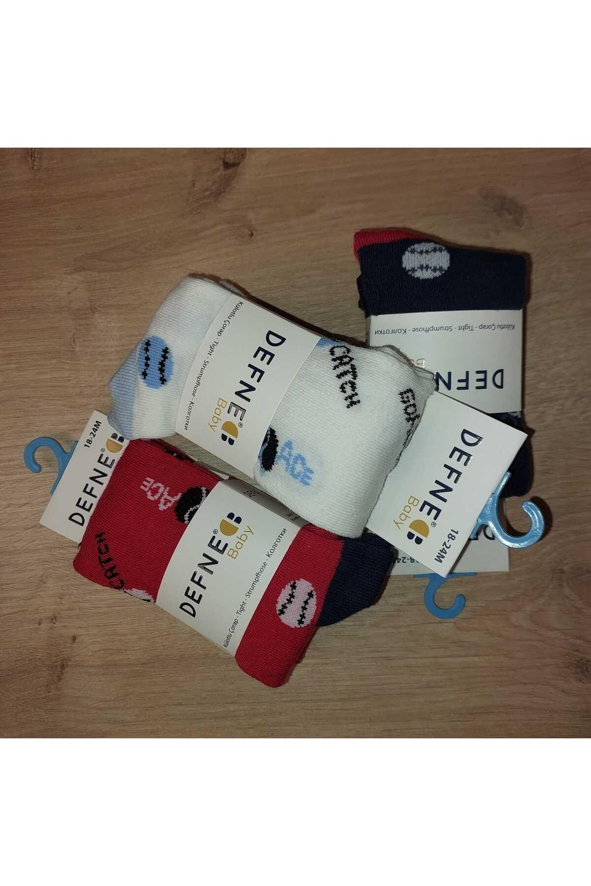Kopya - 3 Adet Pamuklu Erkek Çocuk Ve Bebek Külotlu Çorap