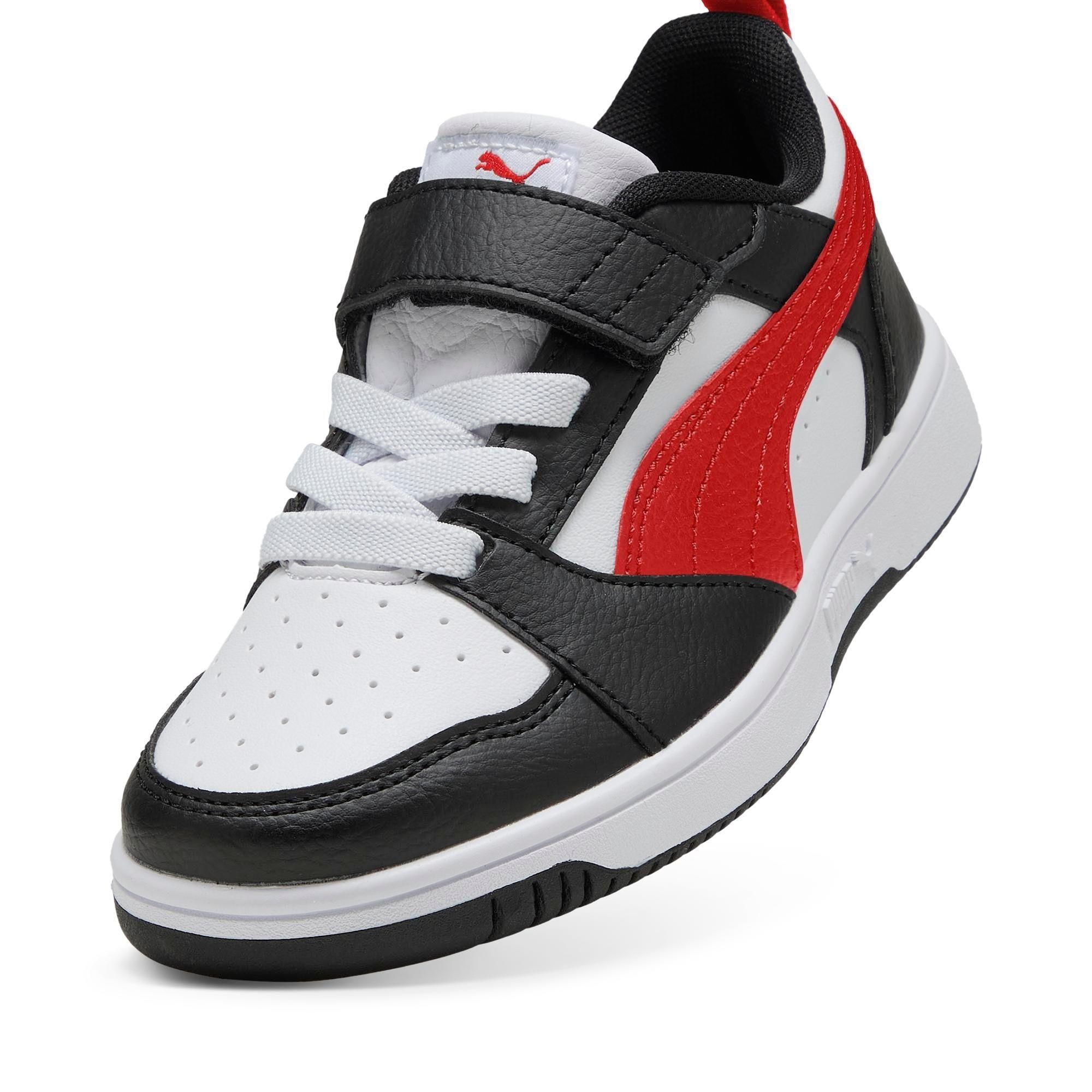 Puma Rebound V6 Lo AC+ PS-White-Red-Black Çocuk Ayakkabı-Beyaz