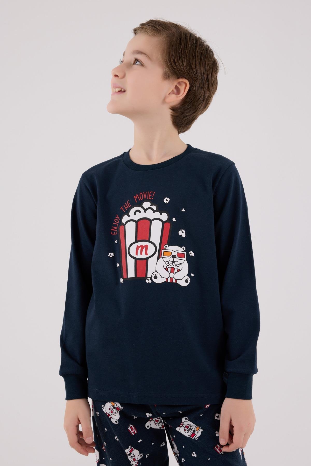 RolyPoly Erkek Çocuk Uzun Kol Pijama Takım Lacivert
