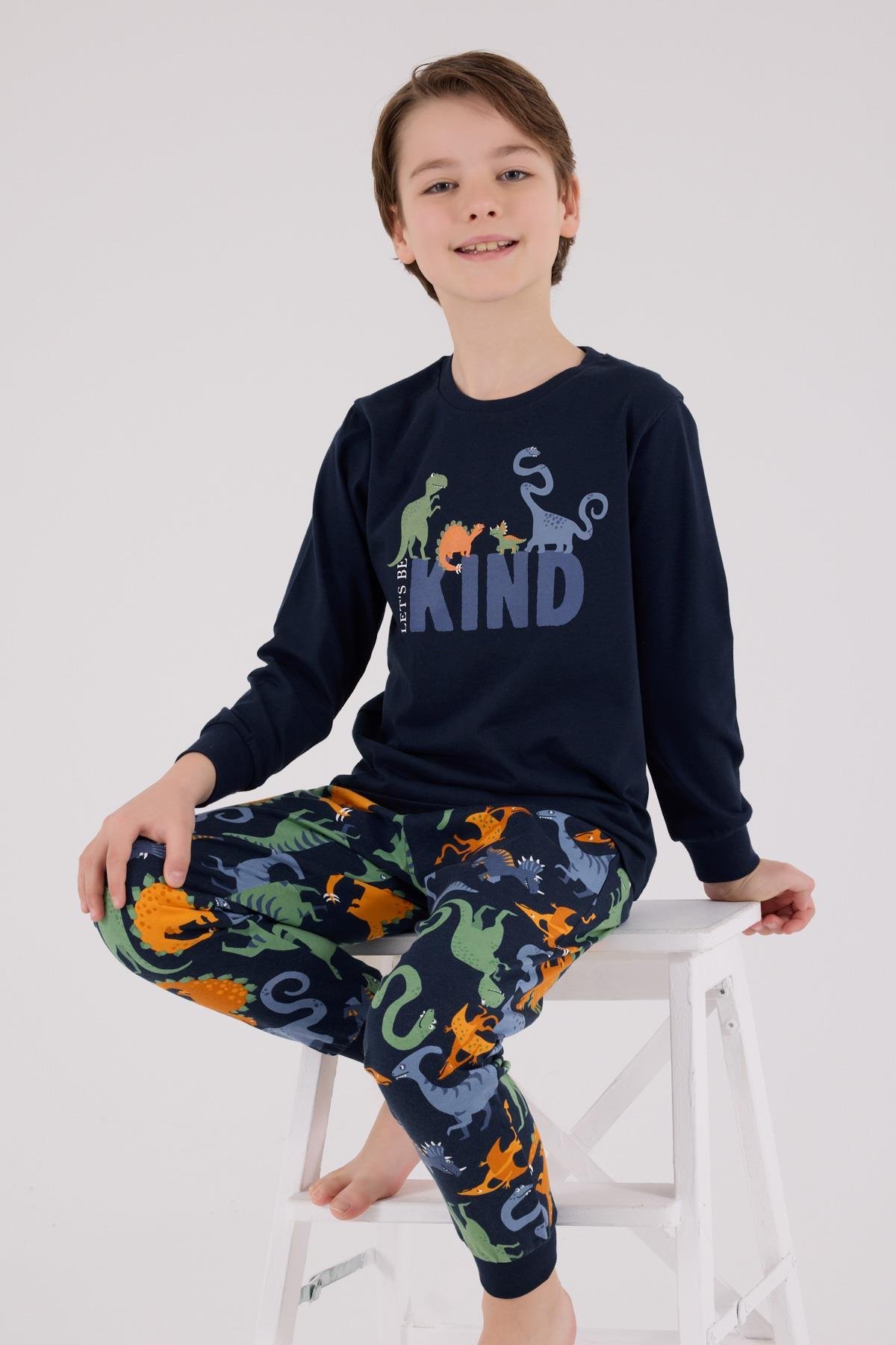 RolyPoly Erkek Çocuk Uzun Kol Pijama Takım Lacivert