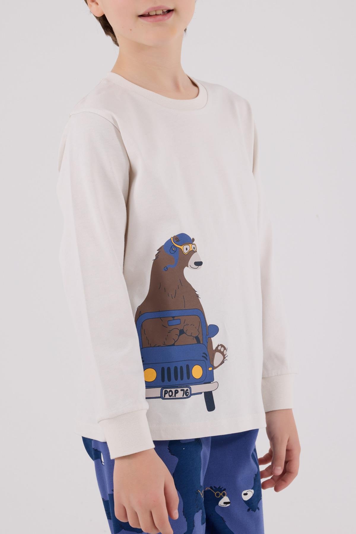 RolyPoly Erkek Çocuk Uzun Kol Pijama Takım Taş