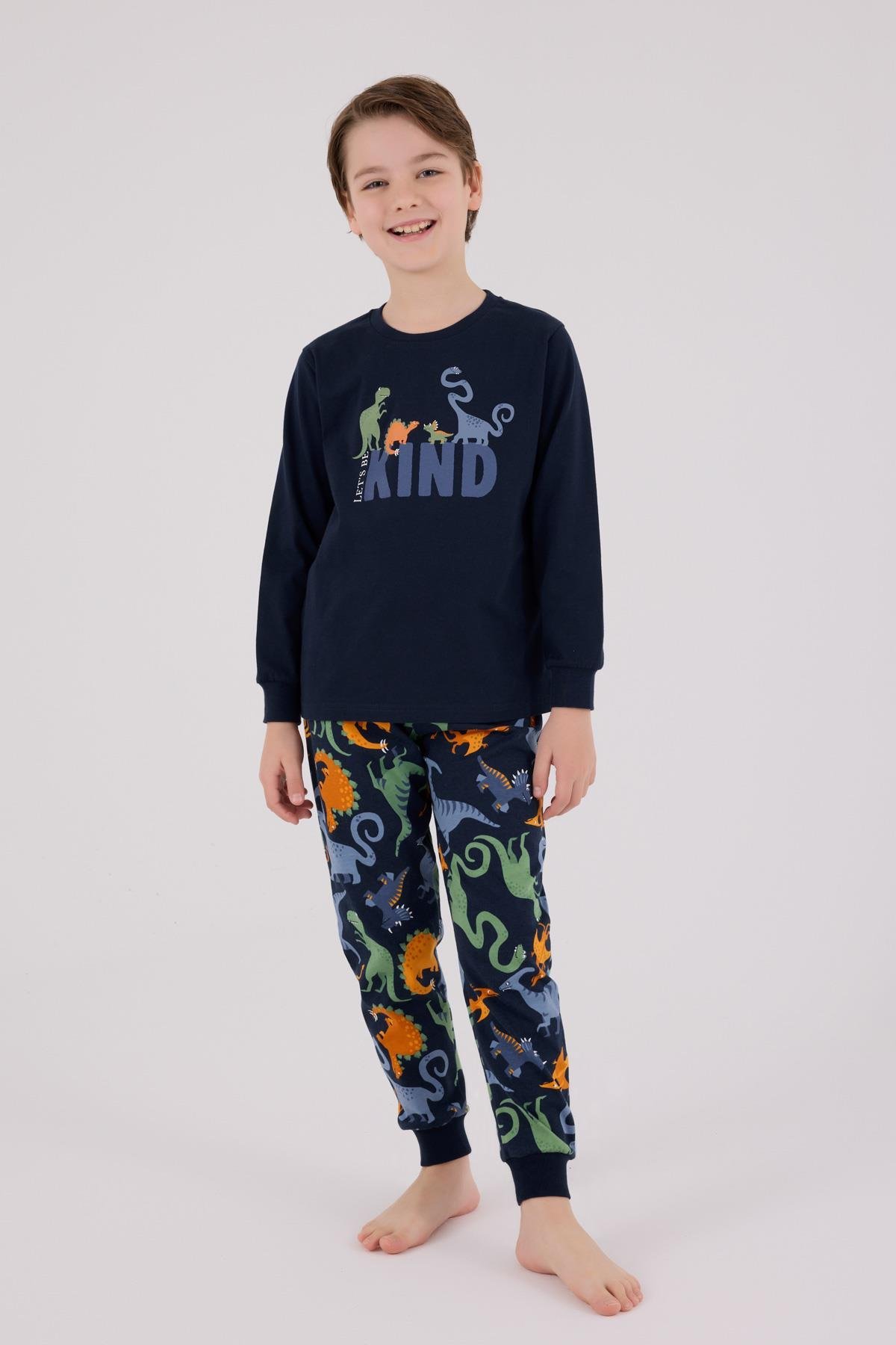 RolyPoly Erkek Çocuk Uzun Kol Pijama Takım Lacivert